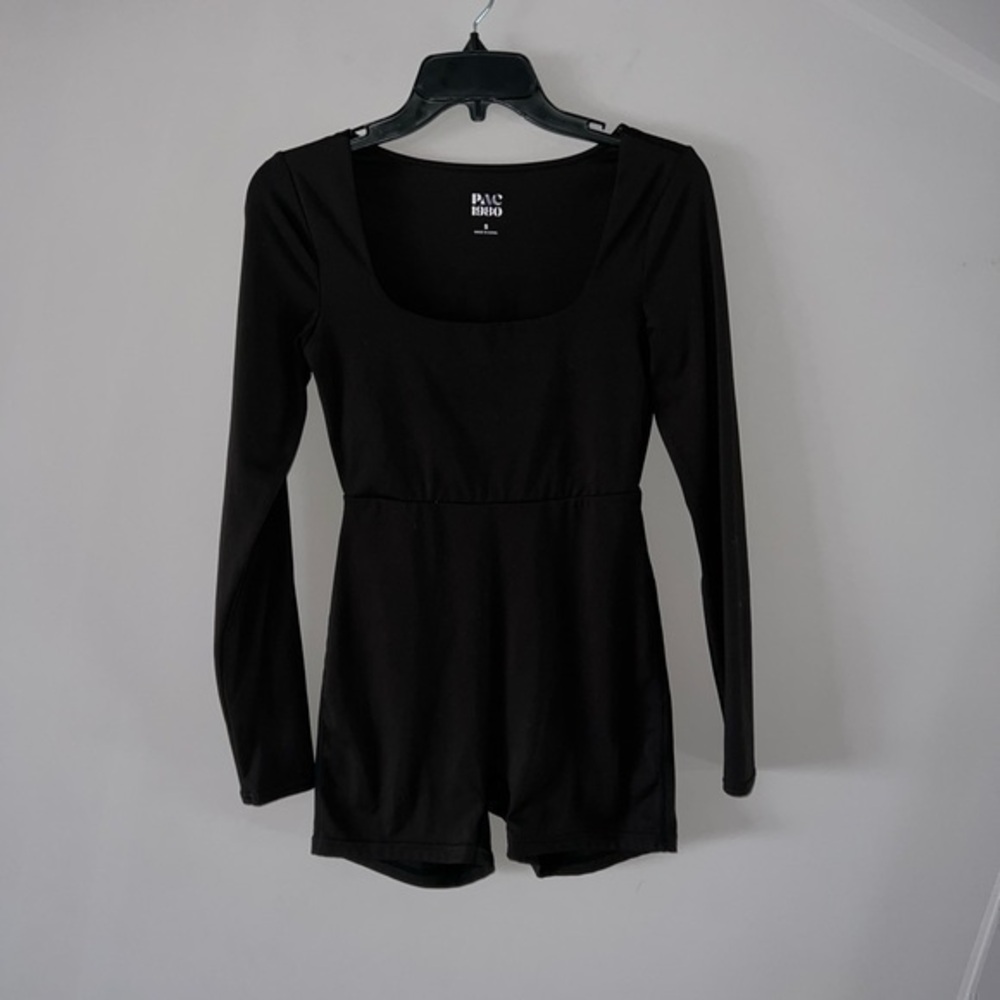 Black Unitard Romper Pac 1980 Small